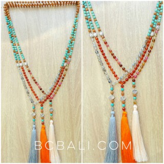 agate beads stone tassels necklace best seller design wholesale price